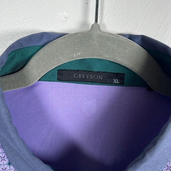 Greyson Golf Polo Shirt Top Purple Sunburst Size XL Embroidered E - Picture 8 of 16